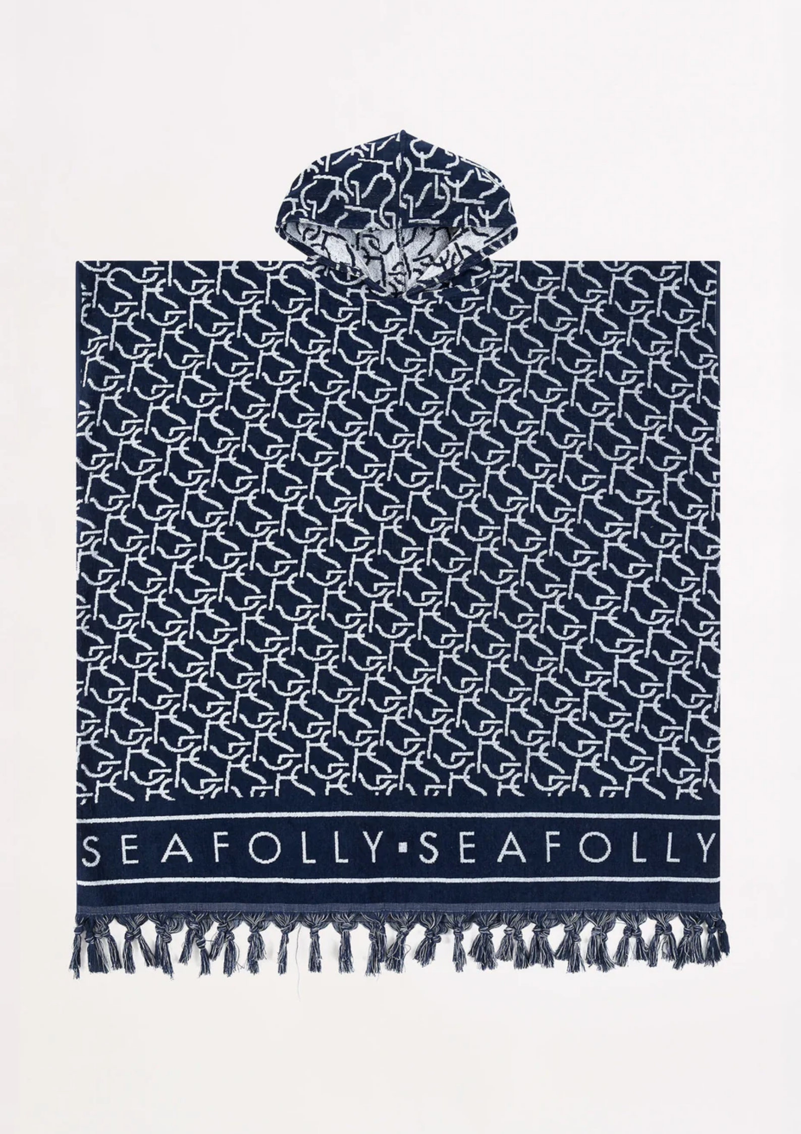 Seafolly SF Monogram Towel Poncho - True Navy