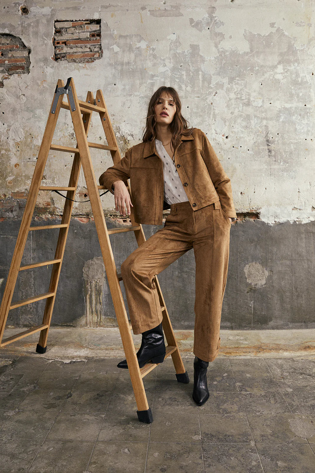 Andam Short Jacket with lined Eco-suede