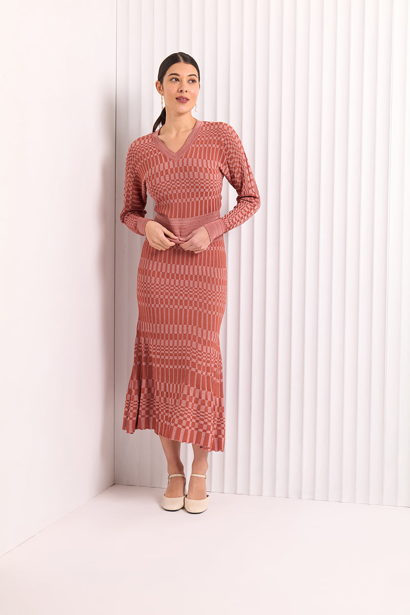 FOIL In The Mix Skirt - Rust