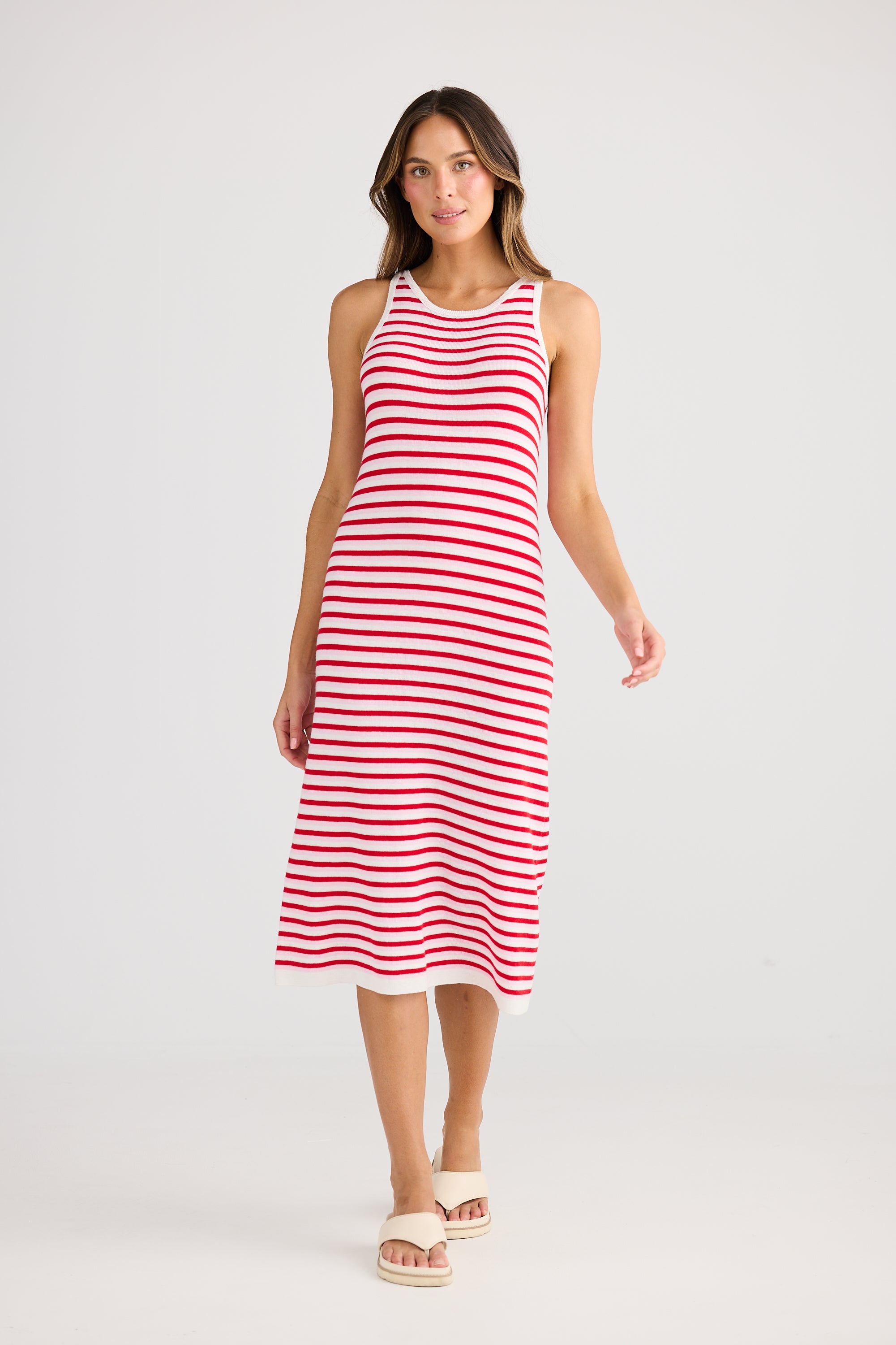 Holiday Nautical Dress -  Pink Stripe