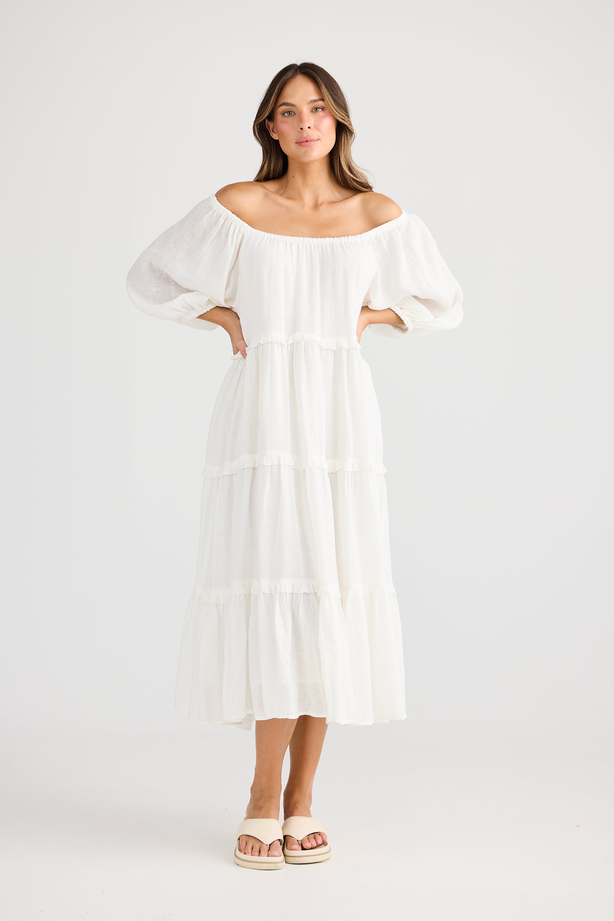 Holiday Grenadine Dress - Olive, Red, White