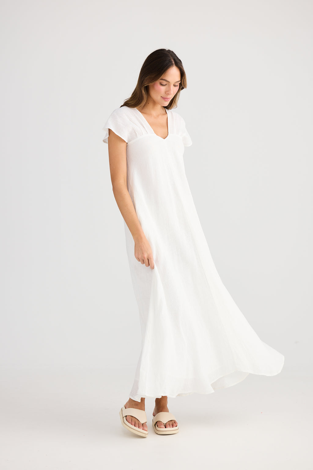 Holiday Sail Away Dress - Olive, White