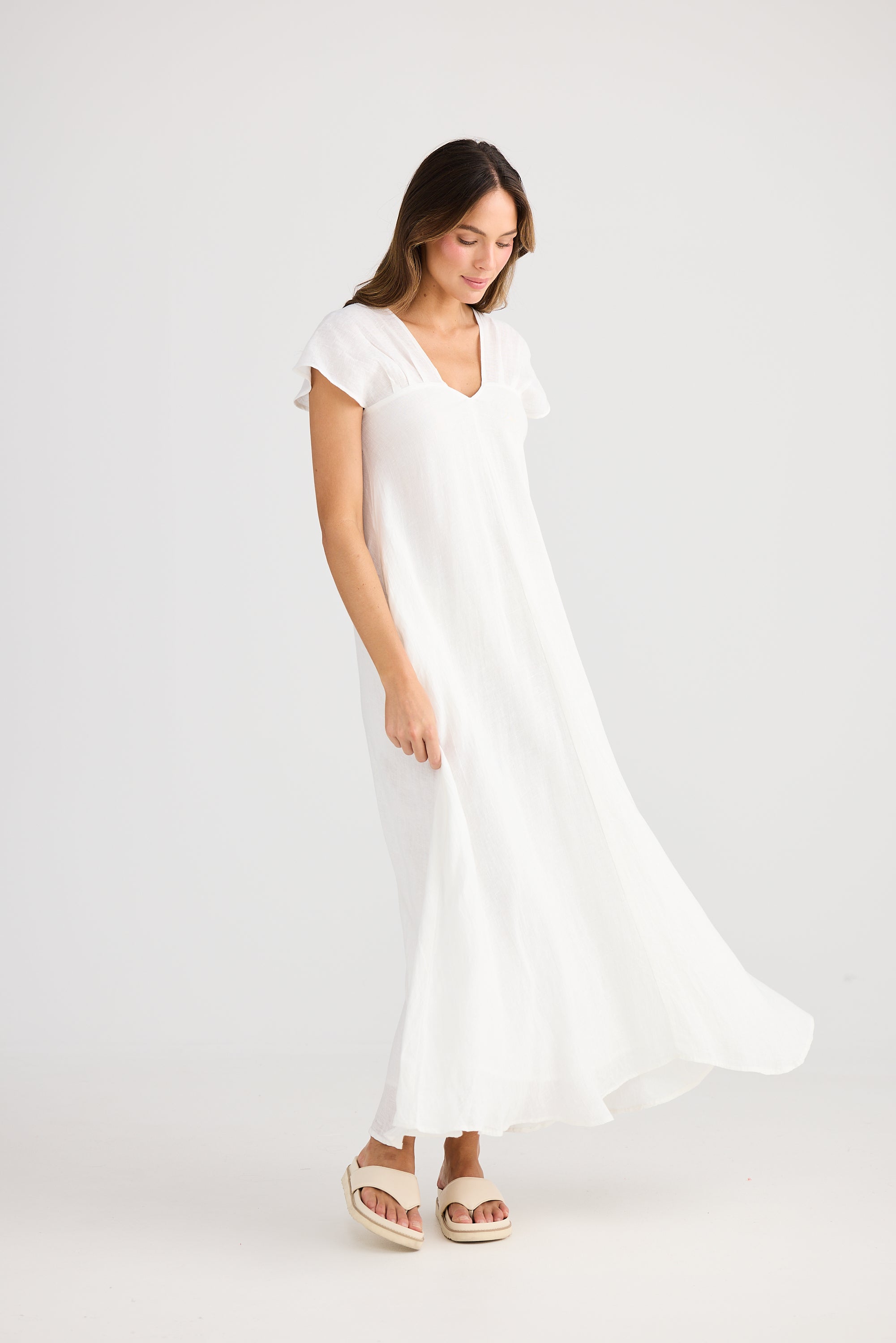 Holiday Sail Away Dress - Olive, White