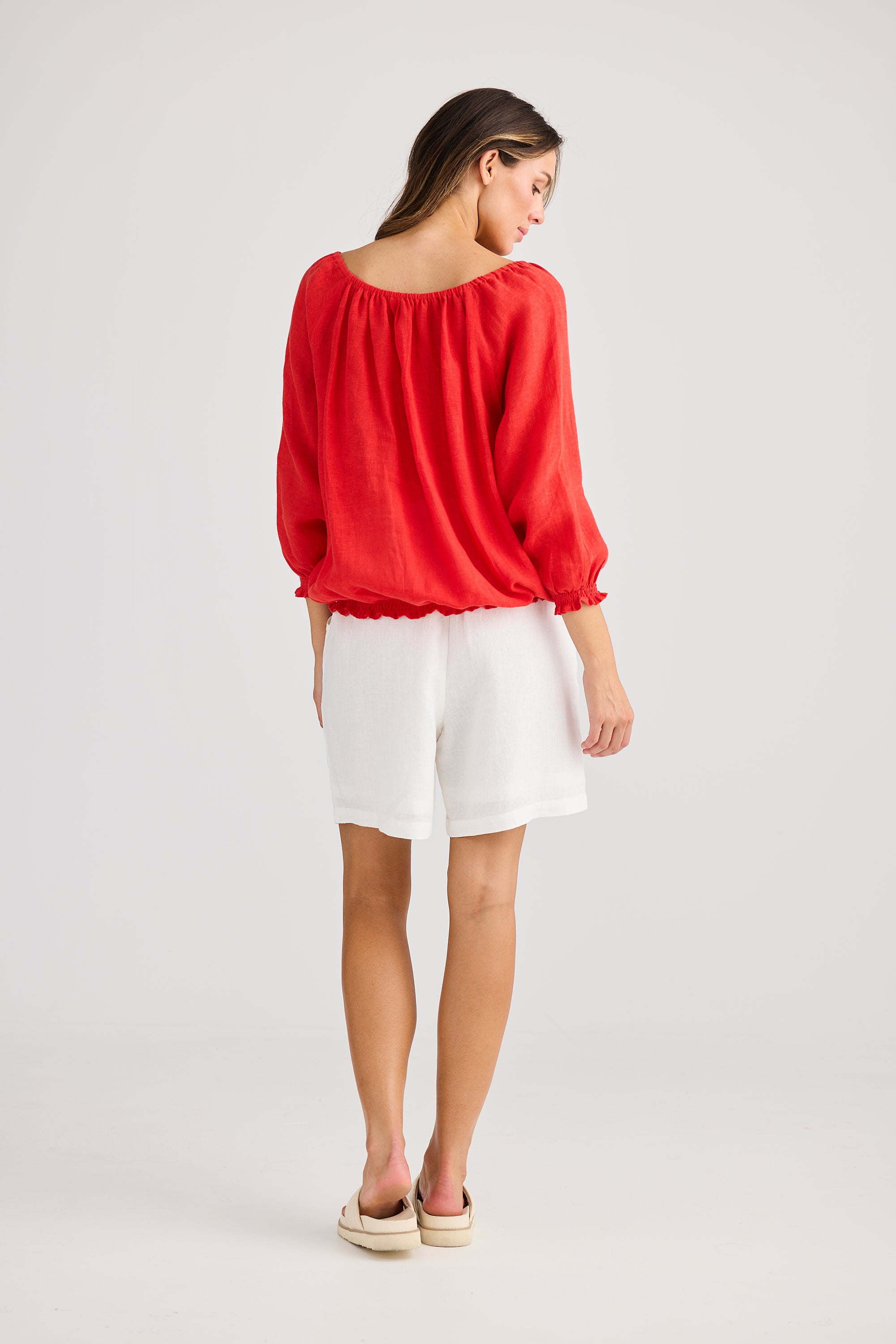 Holiday Seaside Top - Olive, Red, White