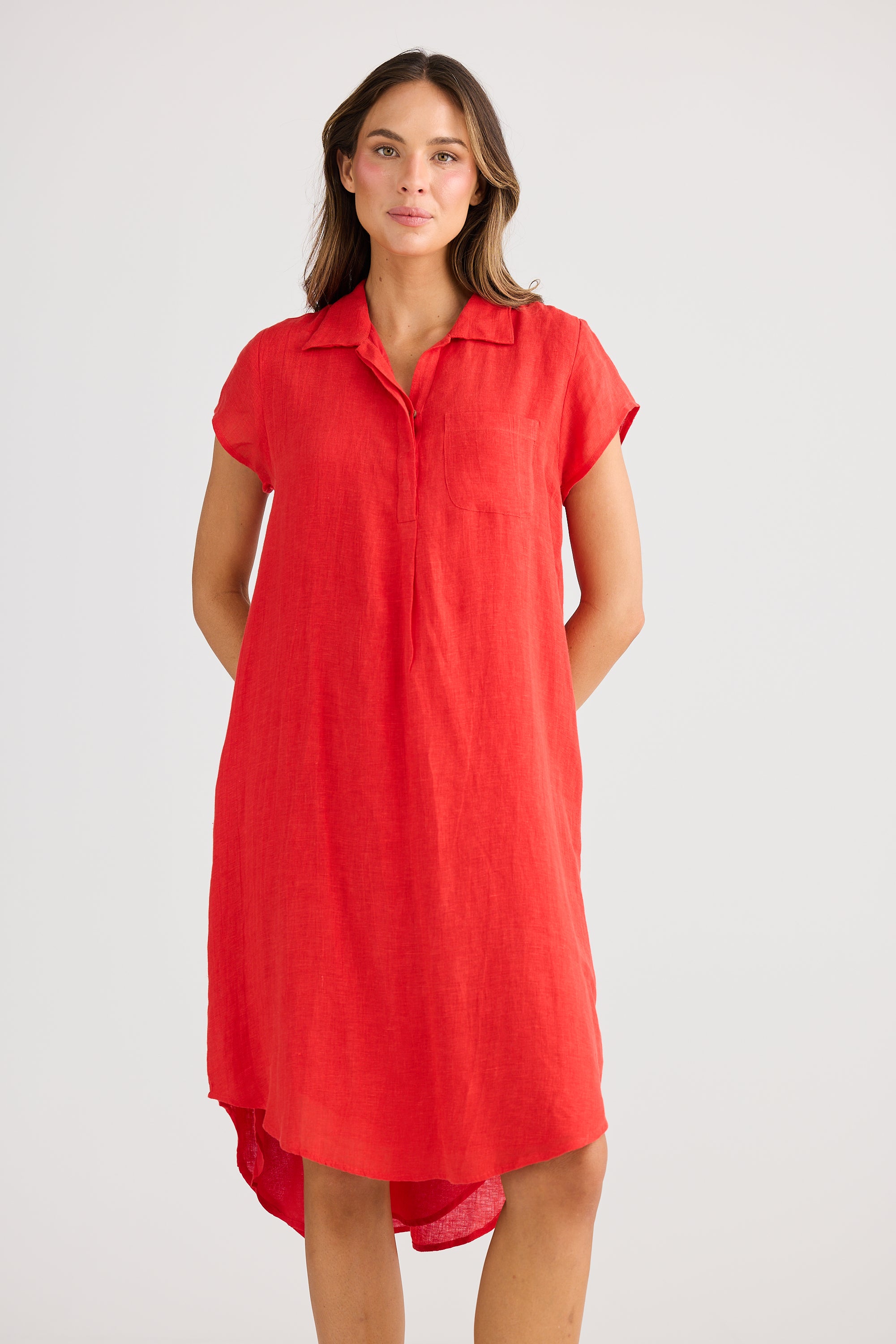 Holiday Ahoy Tunic Dress - Olive, White, Red