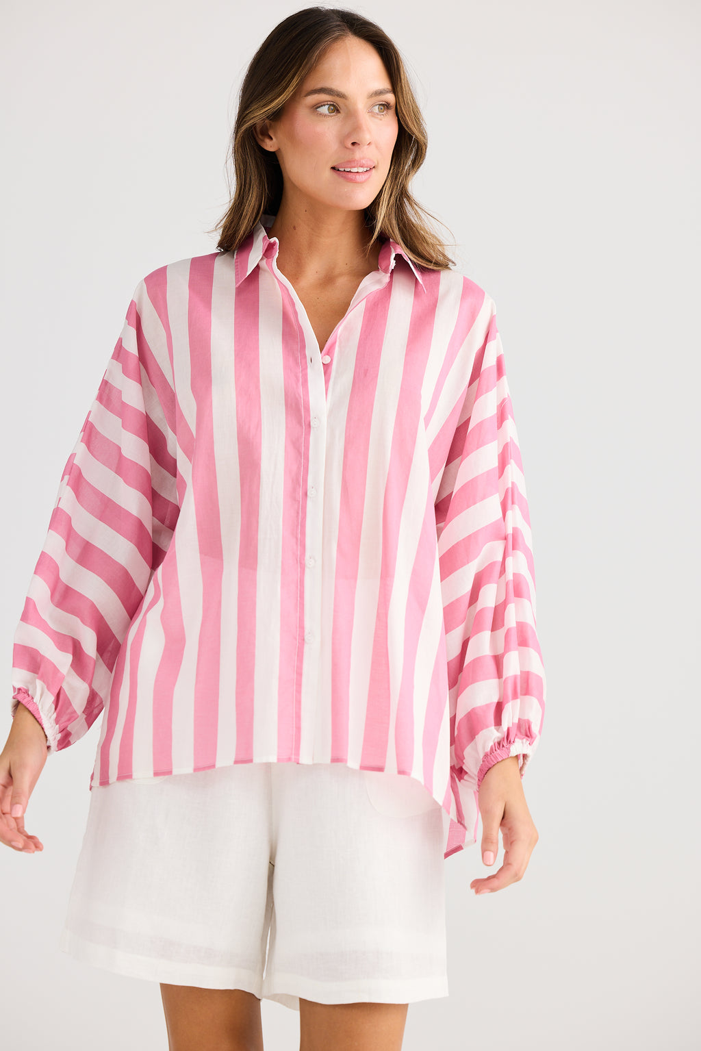 Holiday Cliffside Shirt Pink Stripe