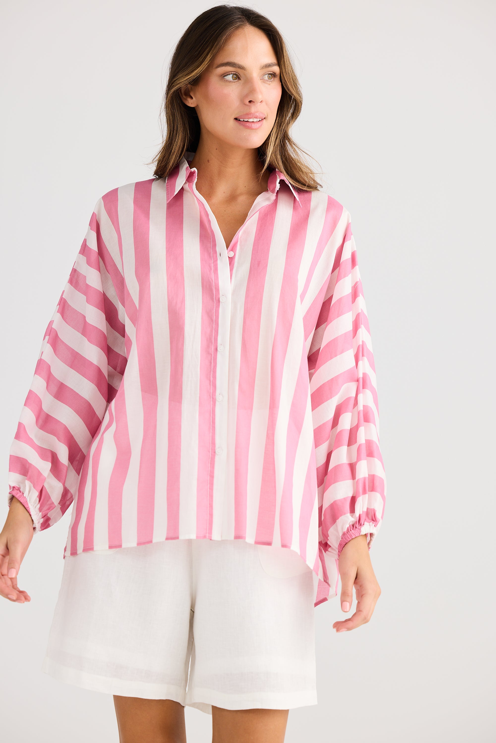 Holiday Cliffside Shirt Pink Stripe