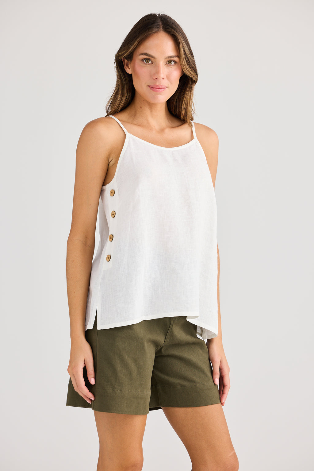 Holiday Cliffside Singlet - Navy, White Linen