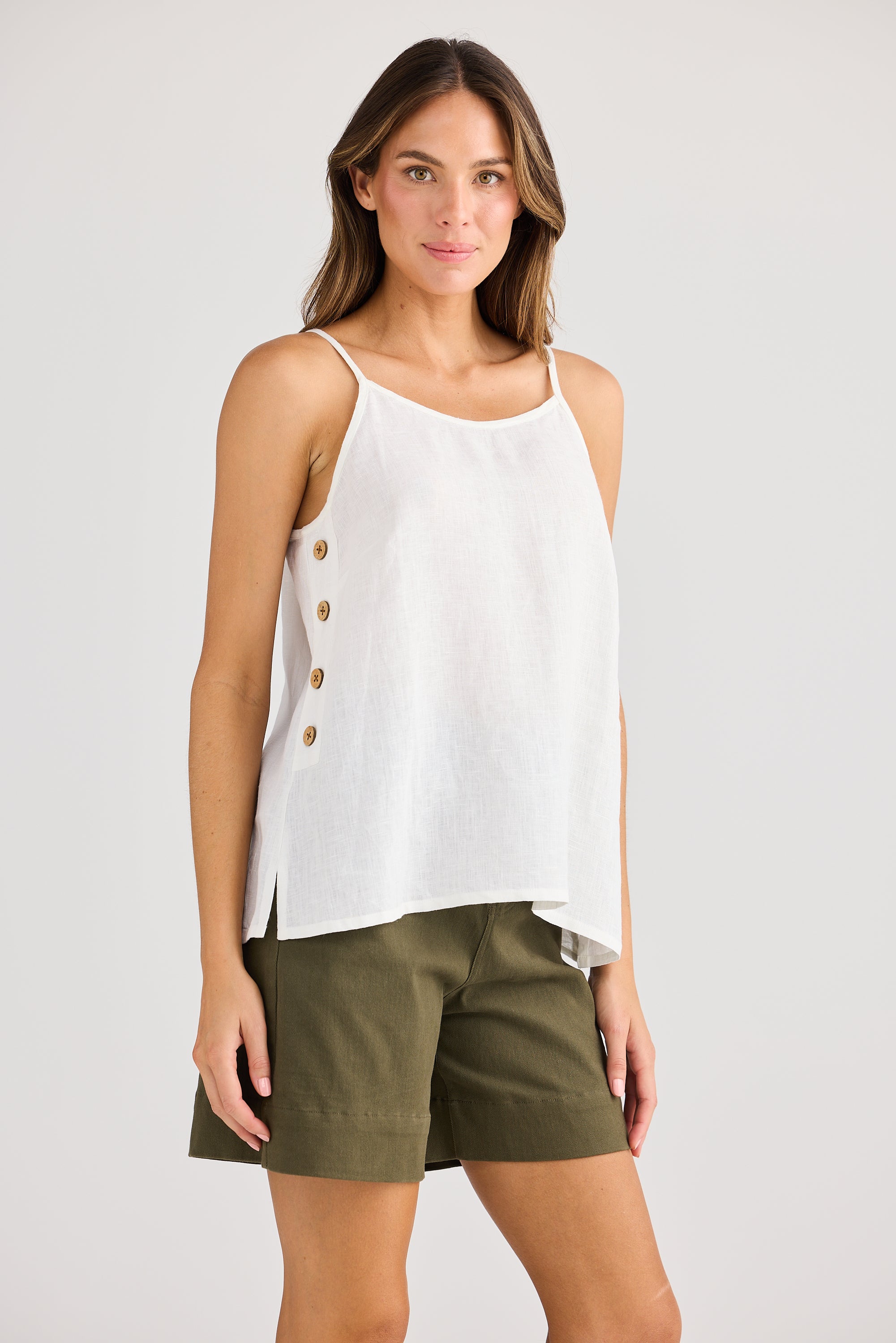 Holiday Cliffside Singlet - Navy, White Linen