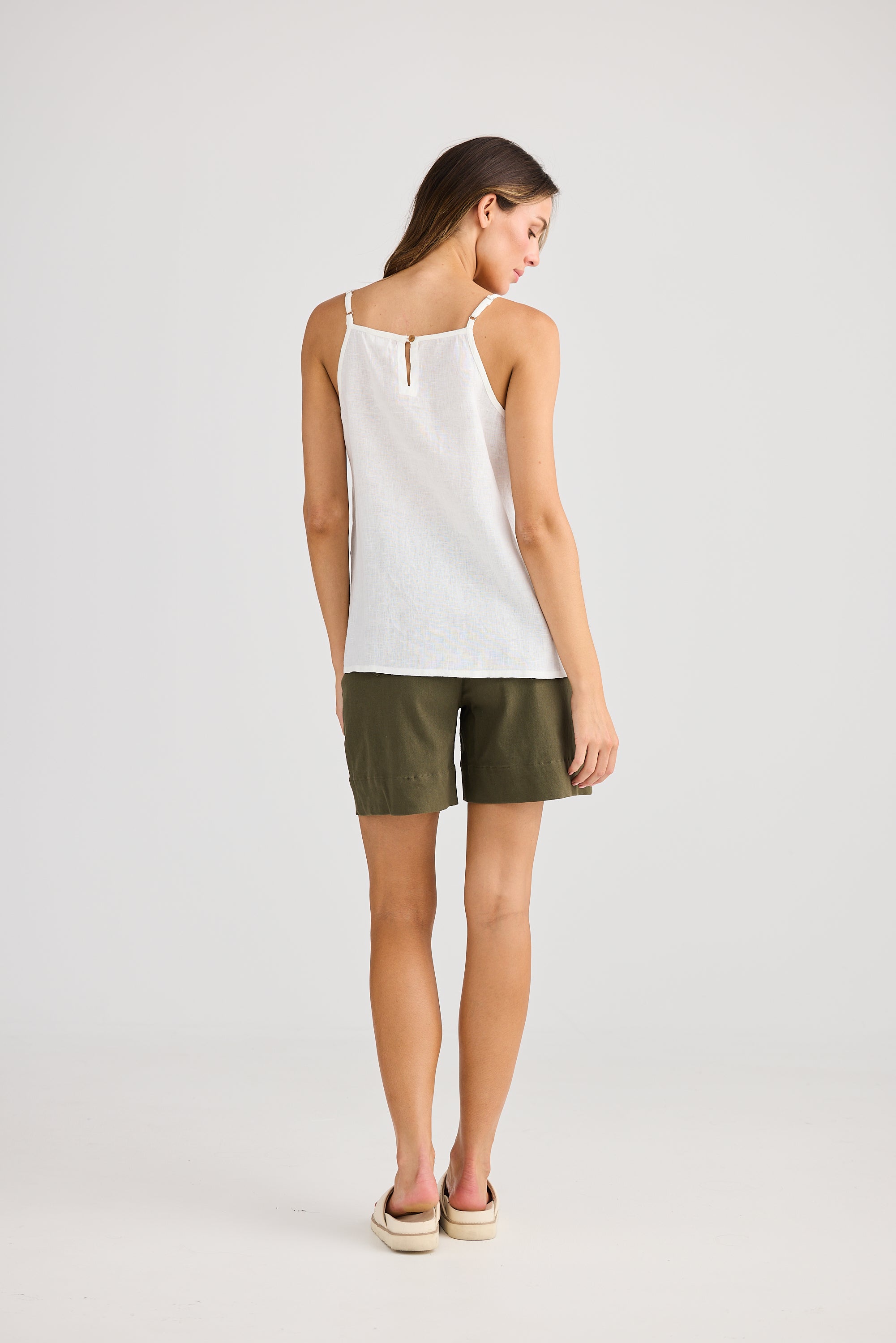 Holiday Cliffside Singlet - Navy, White Linen