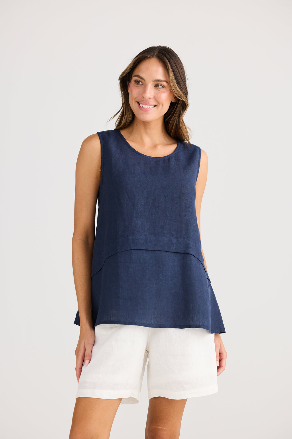 Holiday St Tropez Tank Top - Navy, White