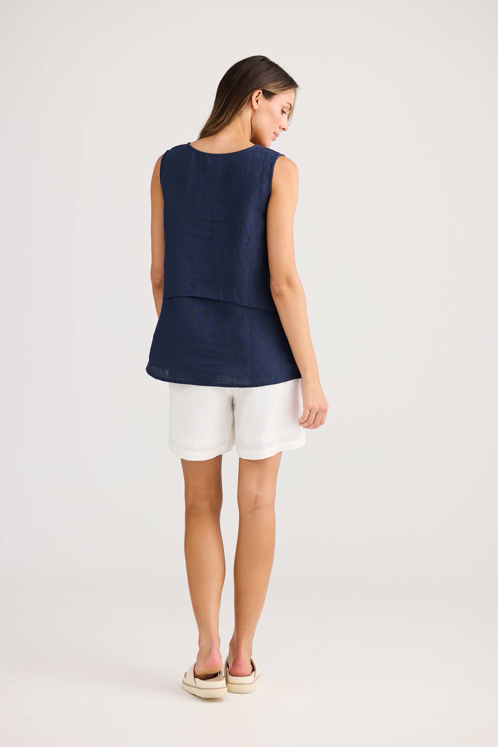 Holiday St Tropez Tank Top - Navy, White