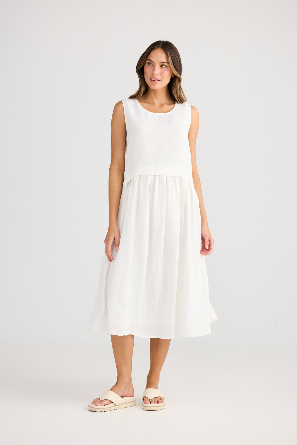 Holiday St Tropez - Dress White Linen