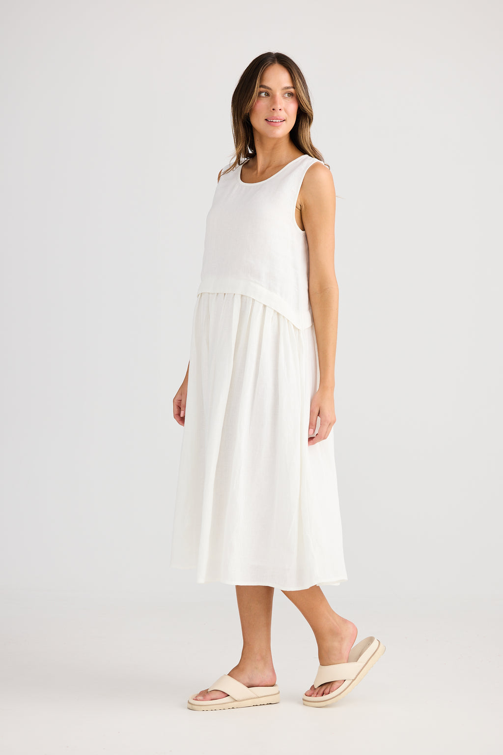 Holiday St Tropez - Dress White Linen