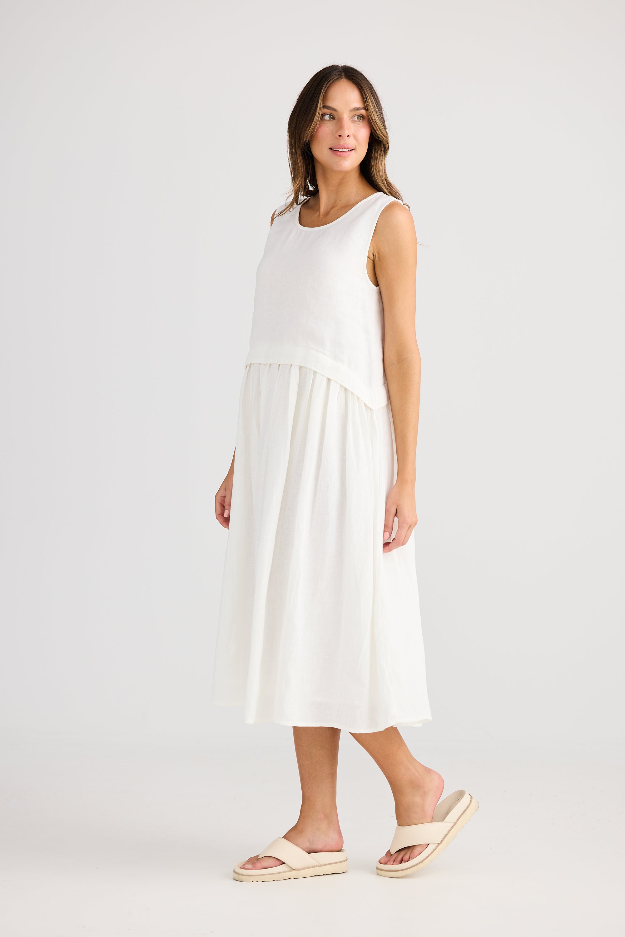 Holiday St Tropez - Dress White Linen