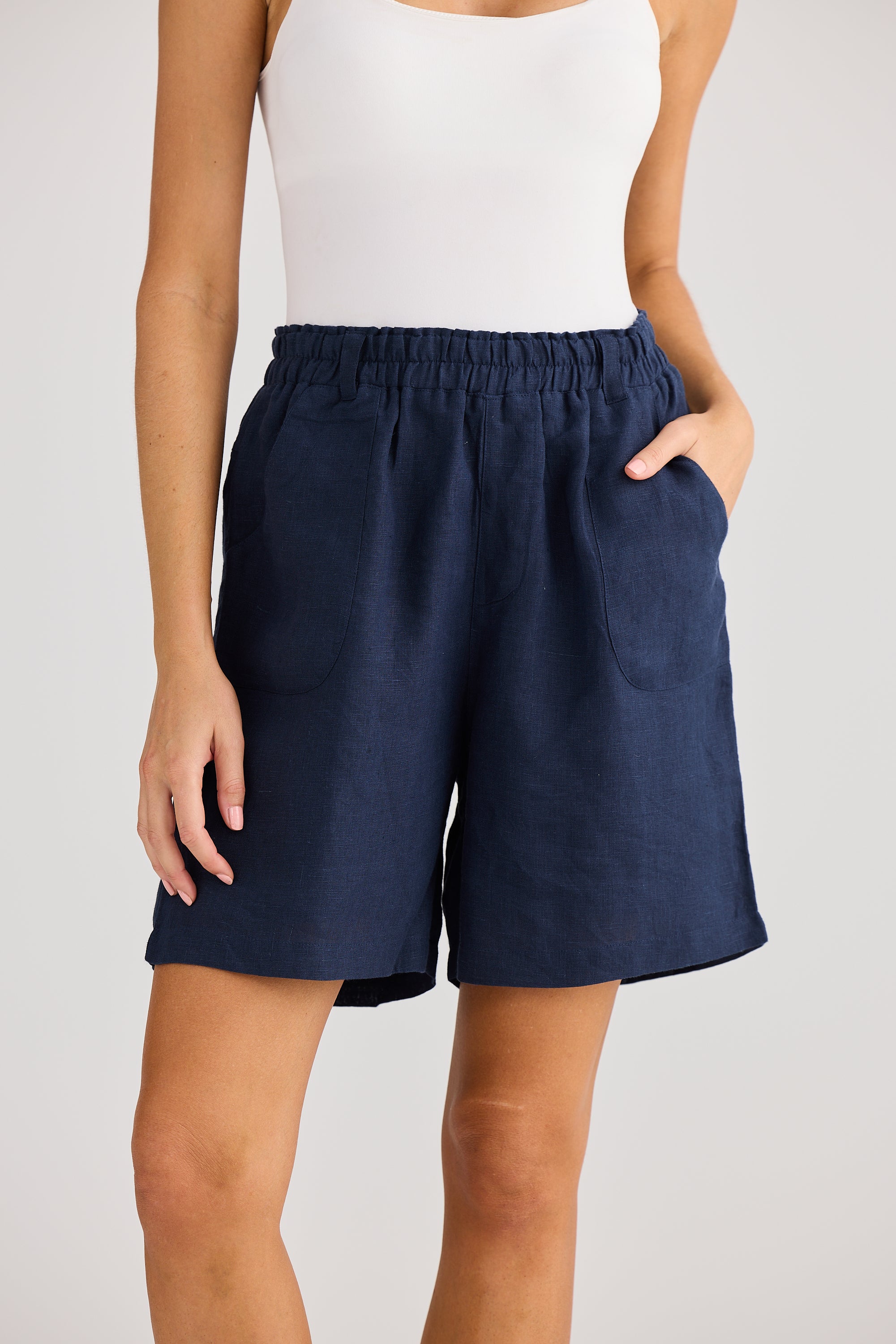 Holiday Captain Shorts - White, Navy