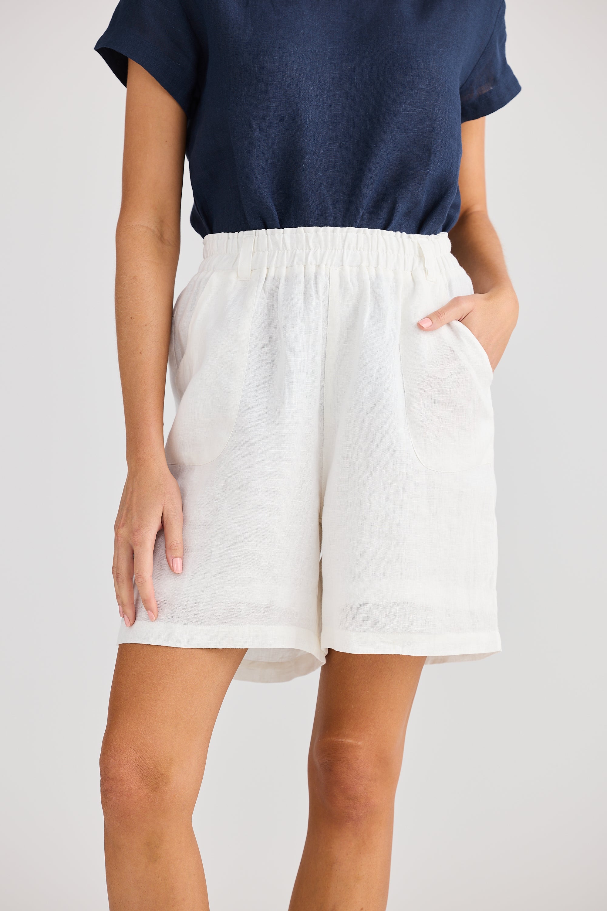 Holiday Captain Shorts - White, Navy