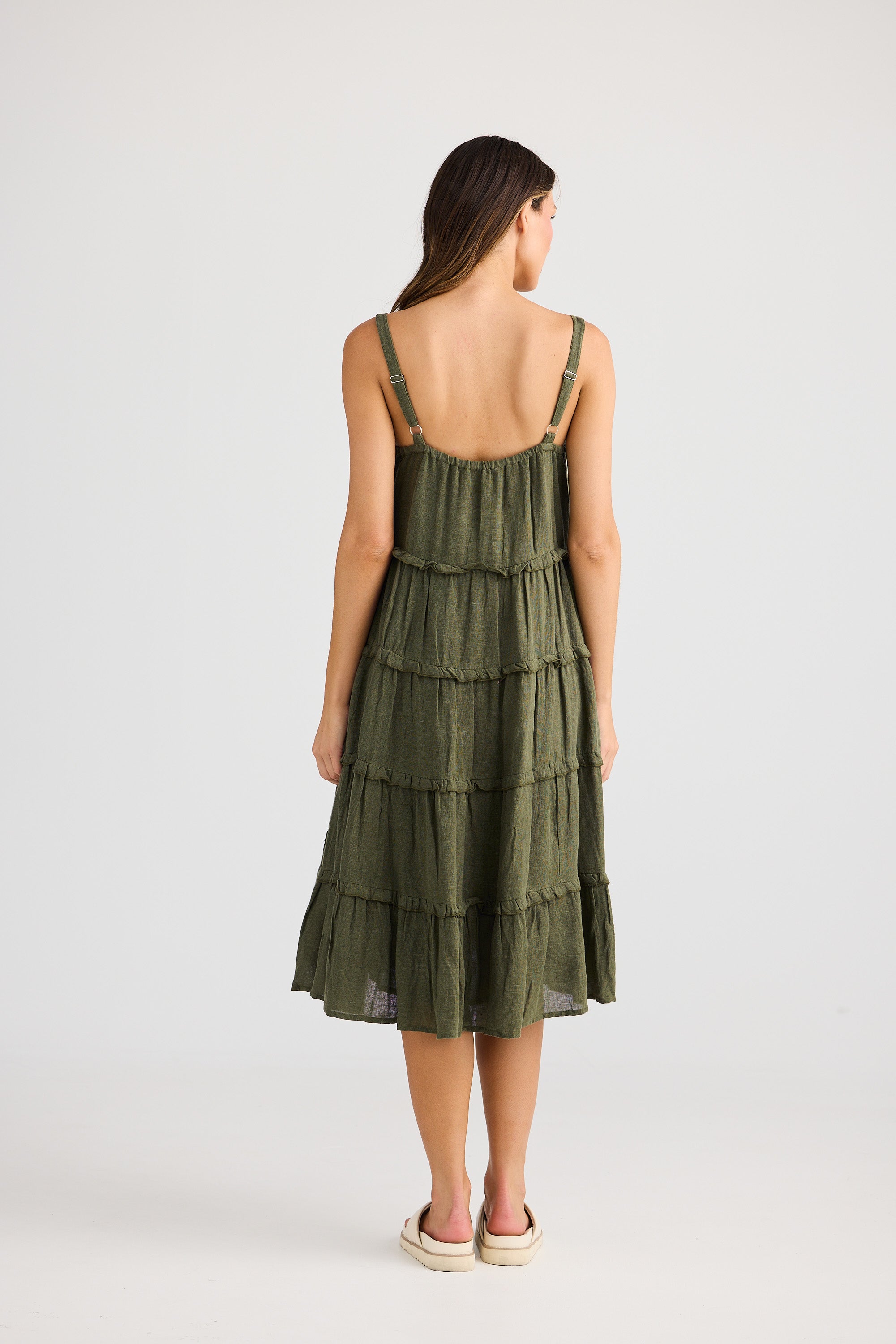 Holiday Alita Dress - Olive, Red, White