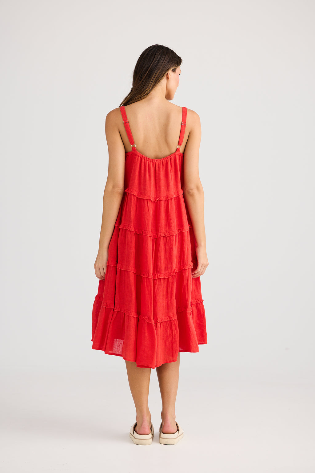 Holiday Alita Dress - Olive, Red, White