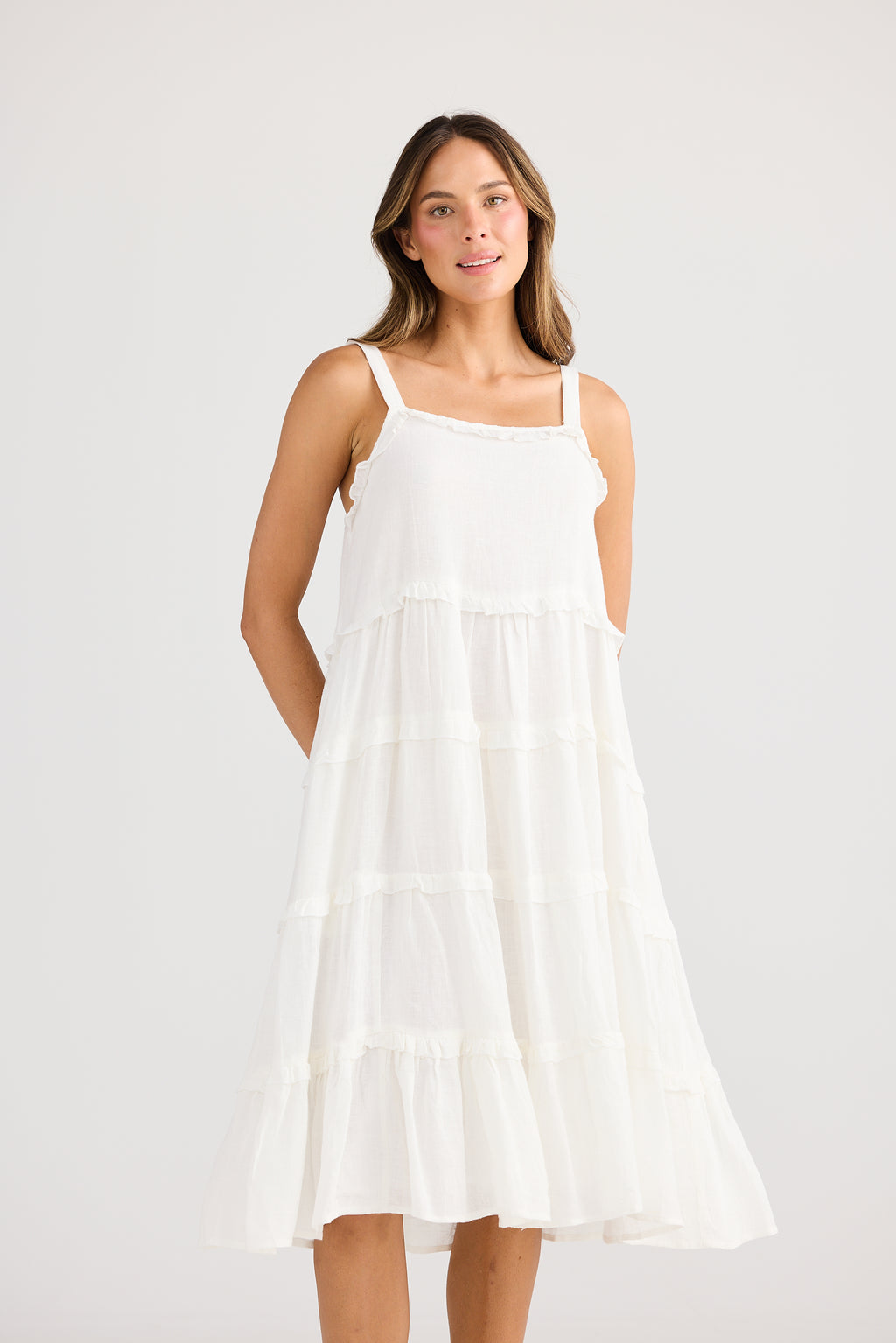 Holiday Alita Dress - Olive, Red, White