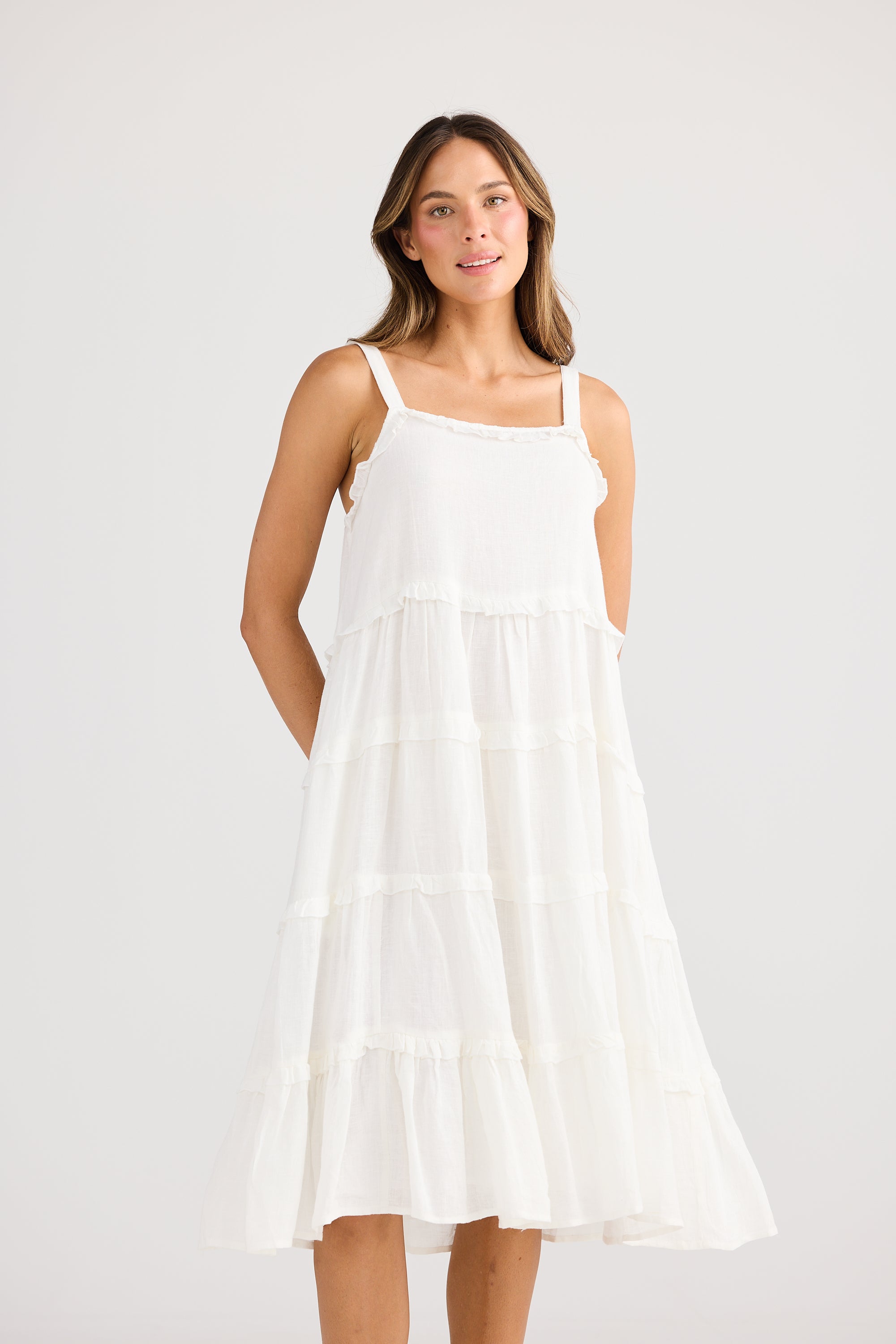 Holiday Alita Dress - Olive, Red, White