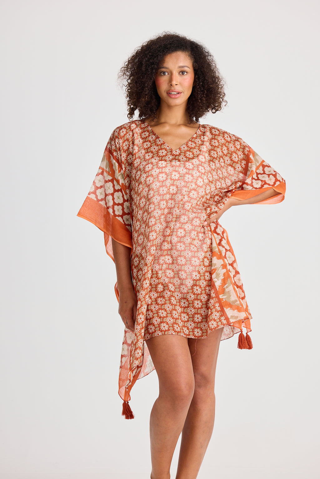 Holiday Stella Kaftan Rust Floral