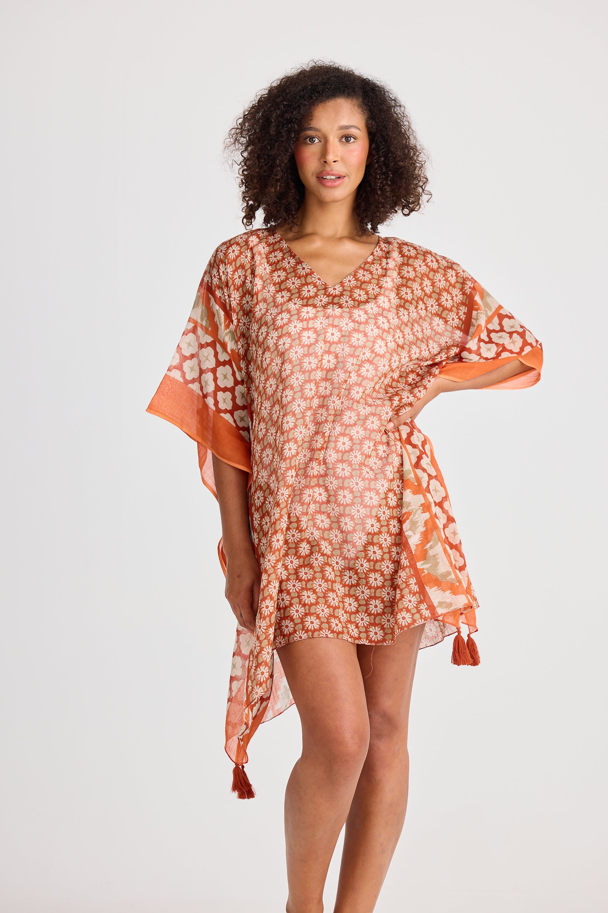 Holiday Stella Kaftan Rust Floral