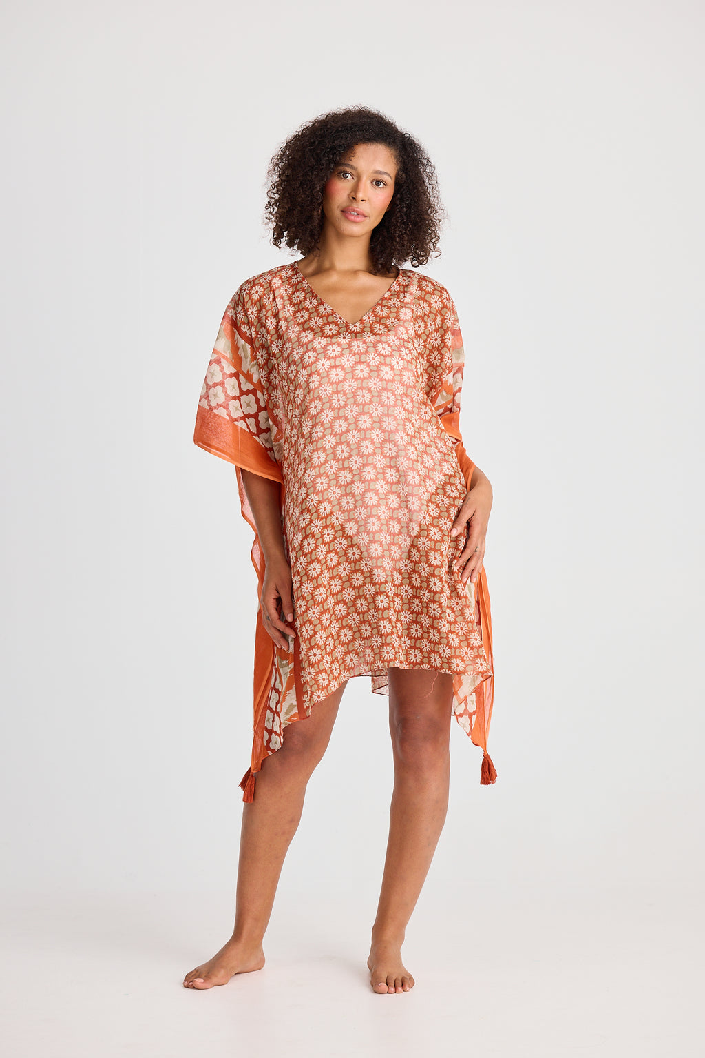Holiday Stella Kaftan Rust Floral