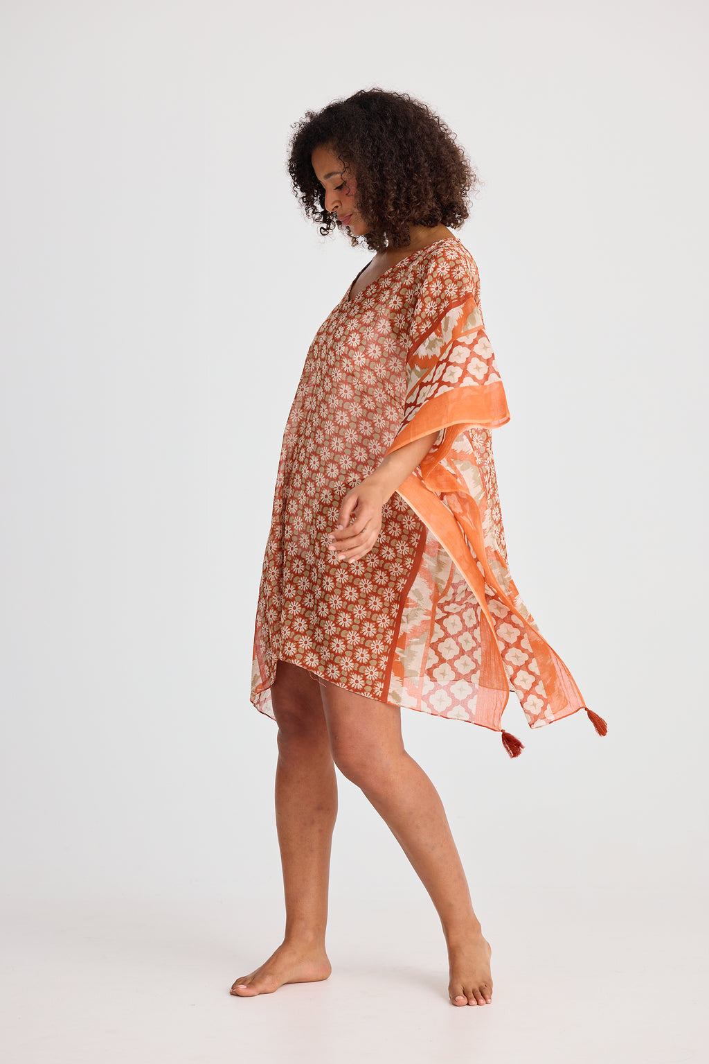 Holiday Stella Kaftan Rust Floral