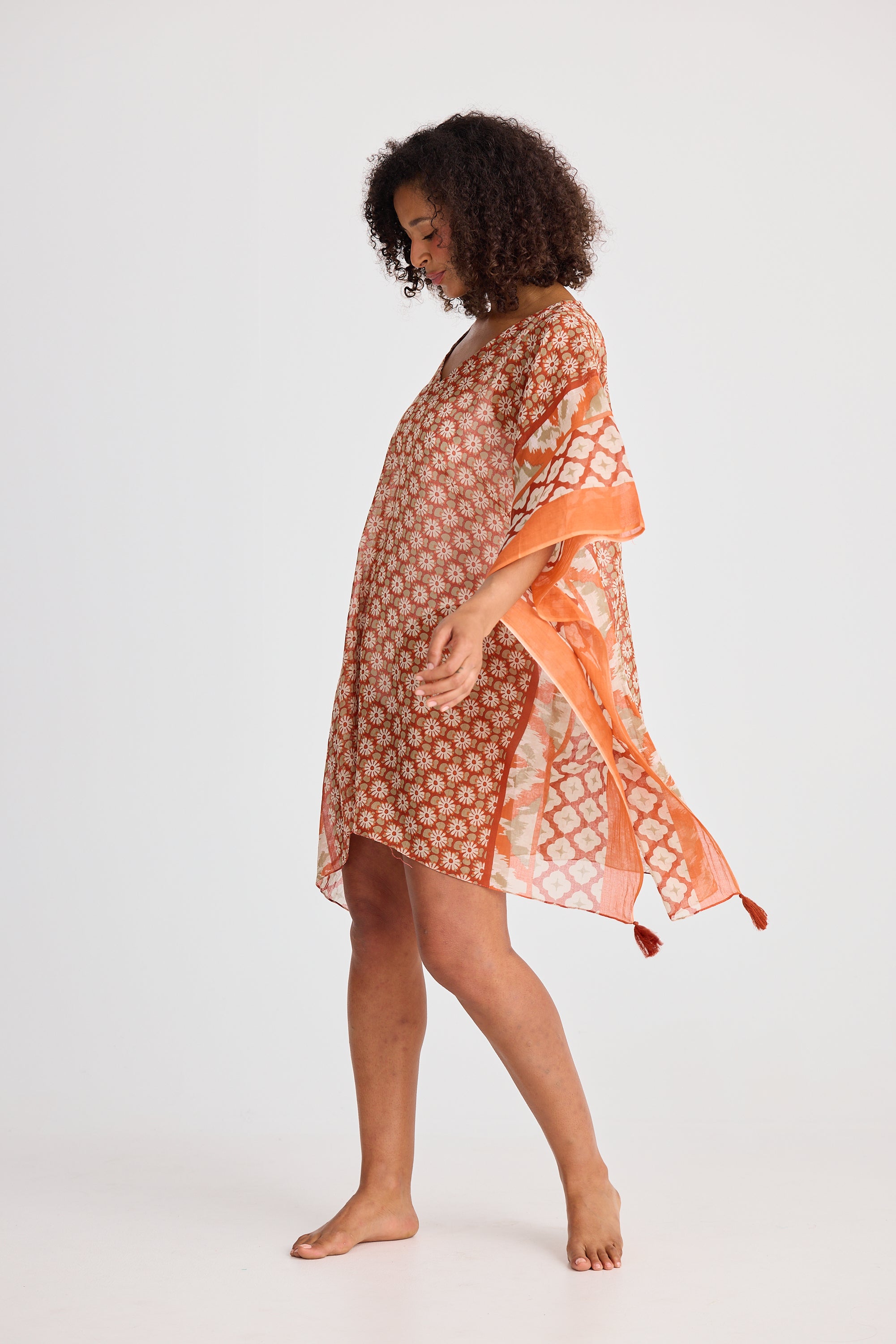 Holiday Stella Kaftan Rust Floral