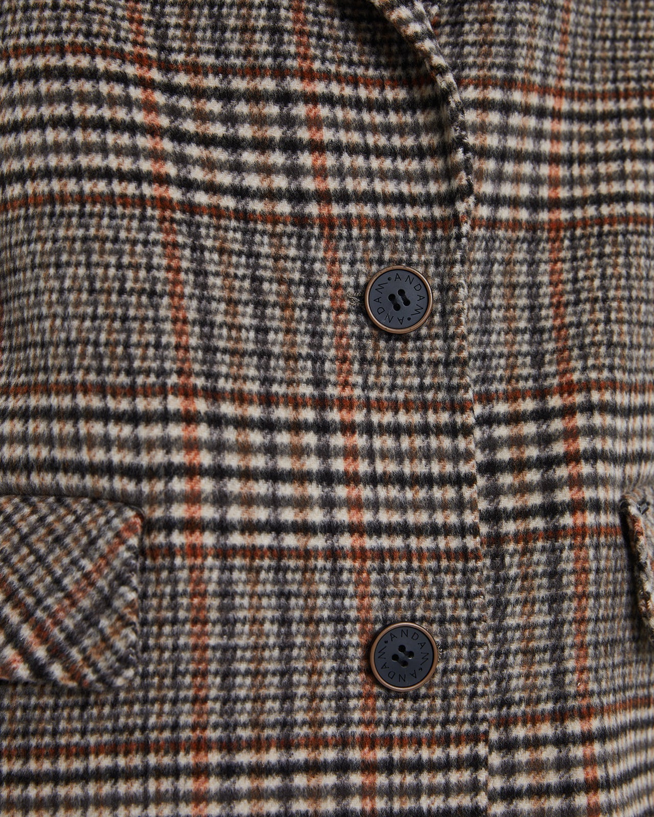 Andam Checked Print Coat