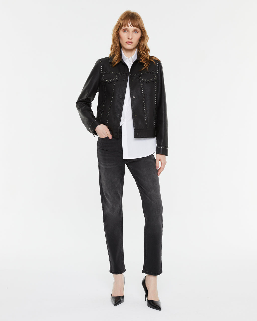 Andam Eco-leather Jacket with Studs