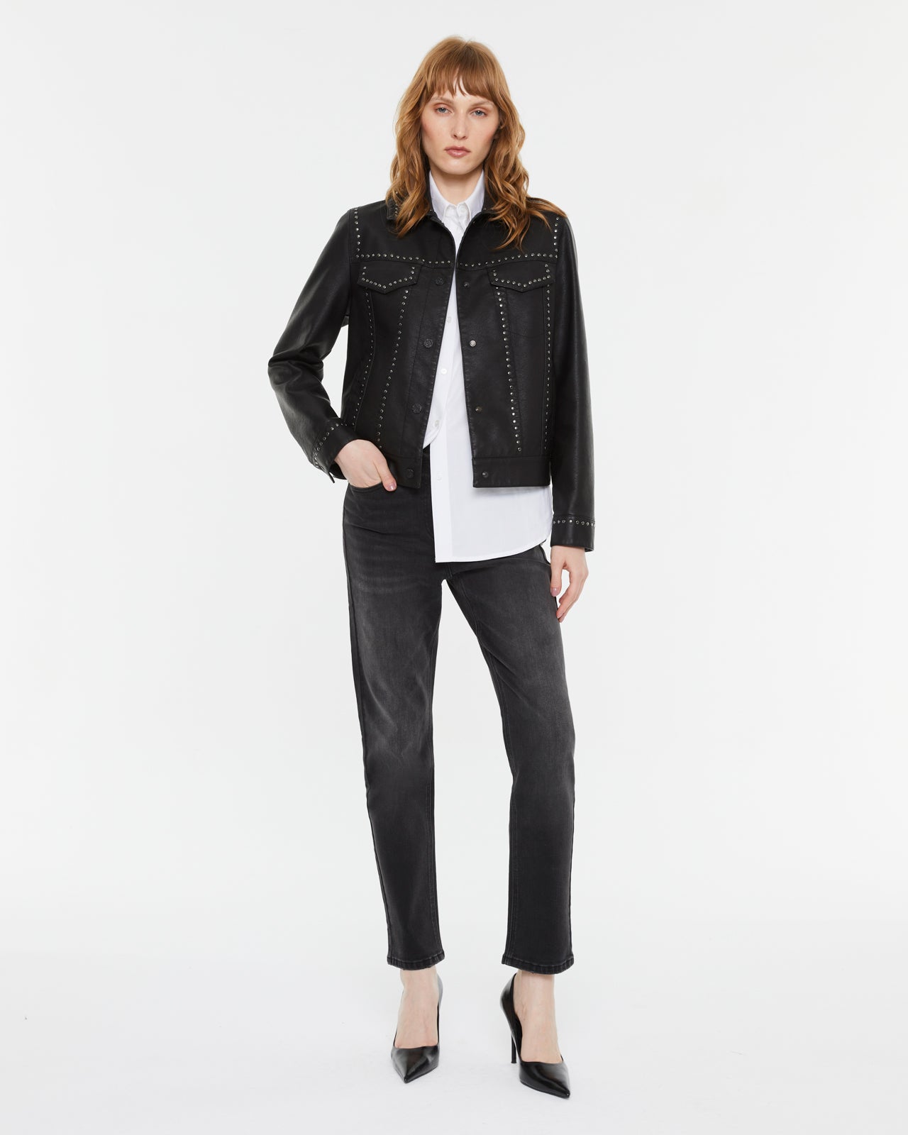 Andam Eco-leather Jacket with Studs