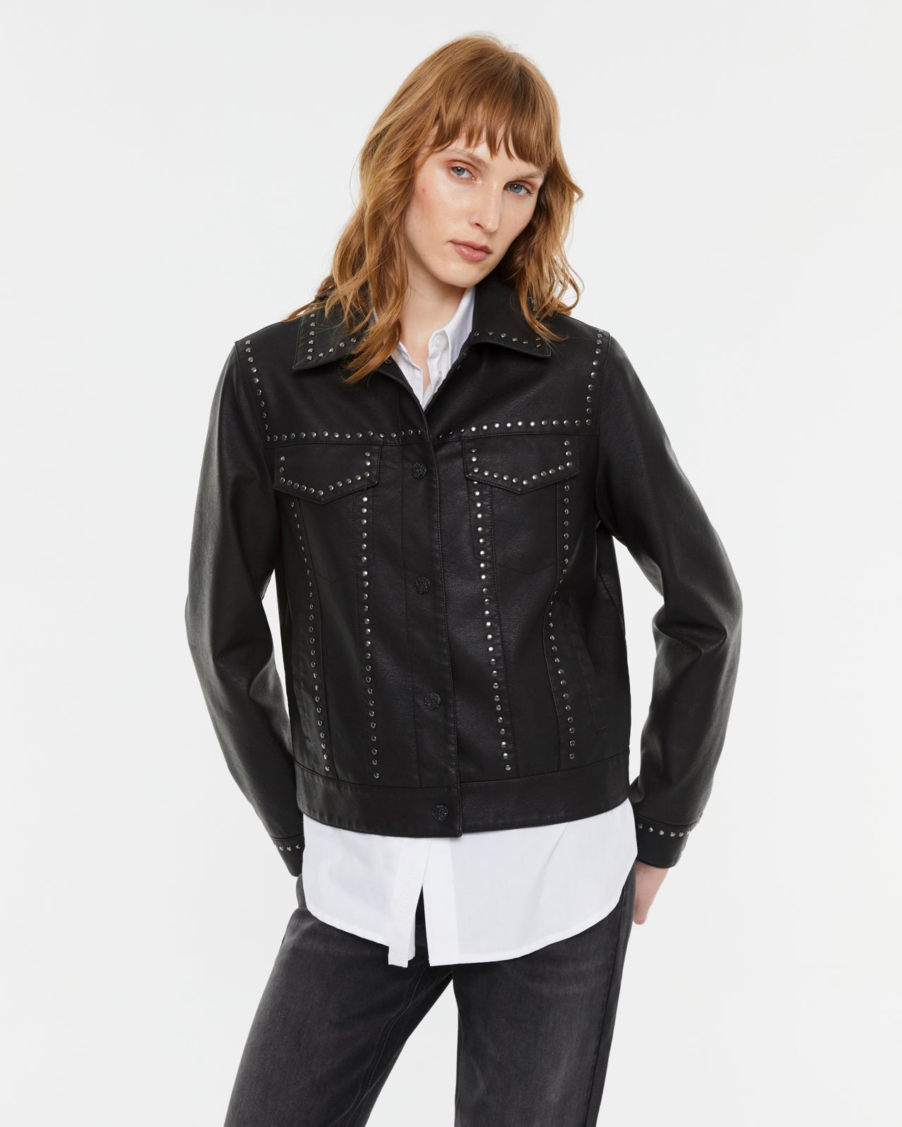 Andam Eco-leather Jacket with Studs