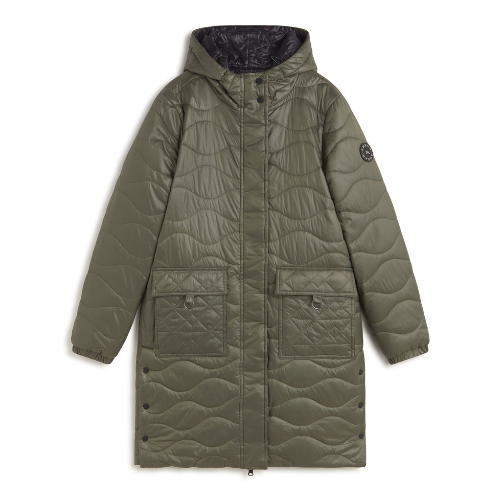Andam Khaki reversible Parka with Hood