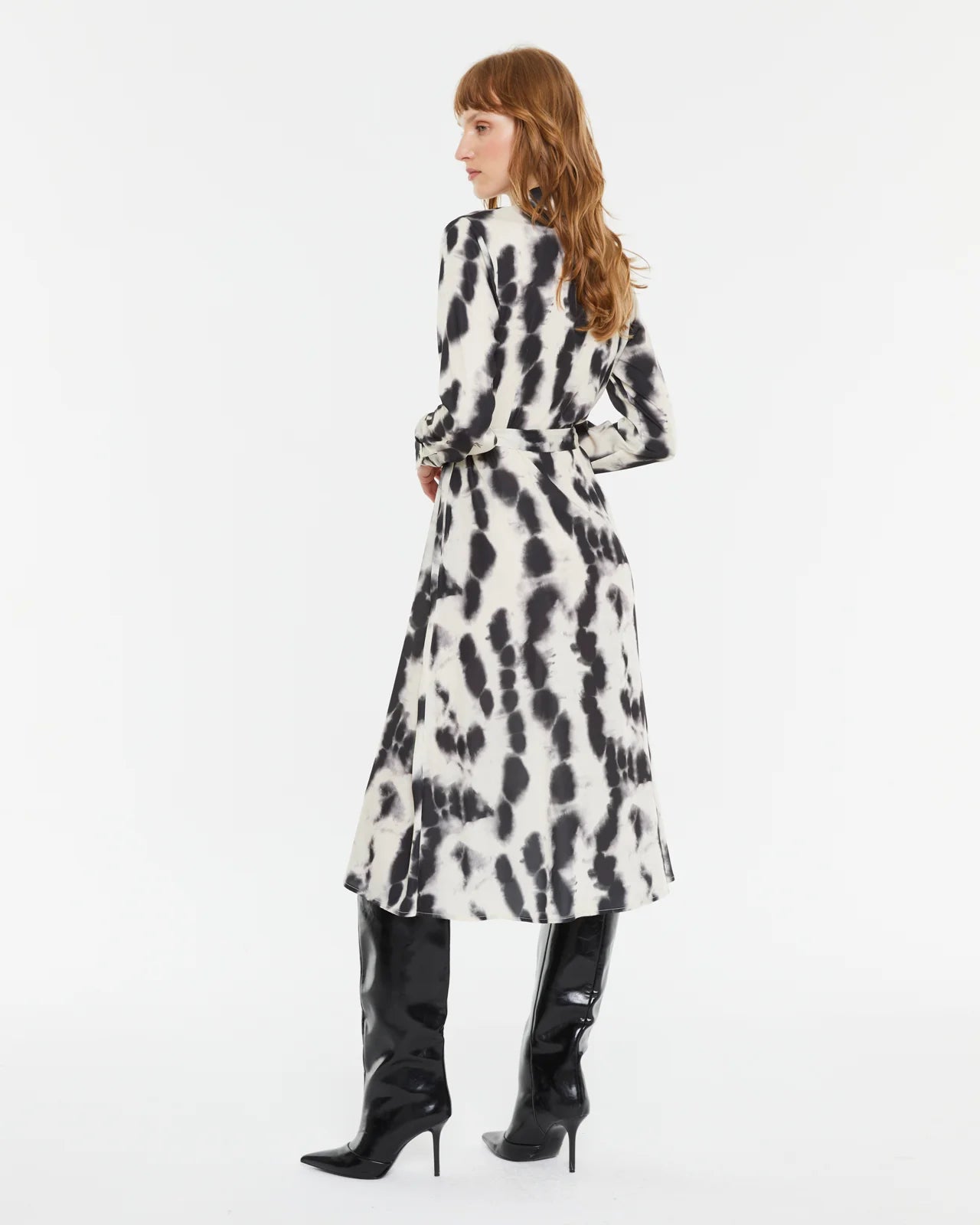 Andam Tie-dye printed Midi Shirt Dress