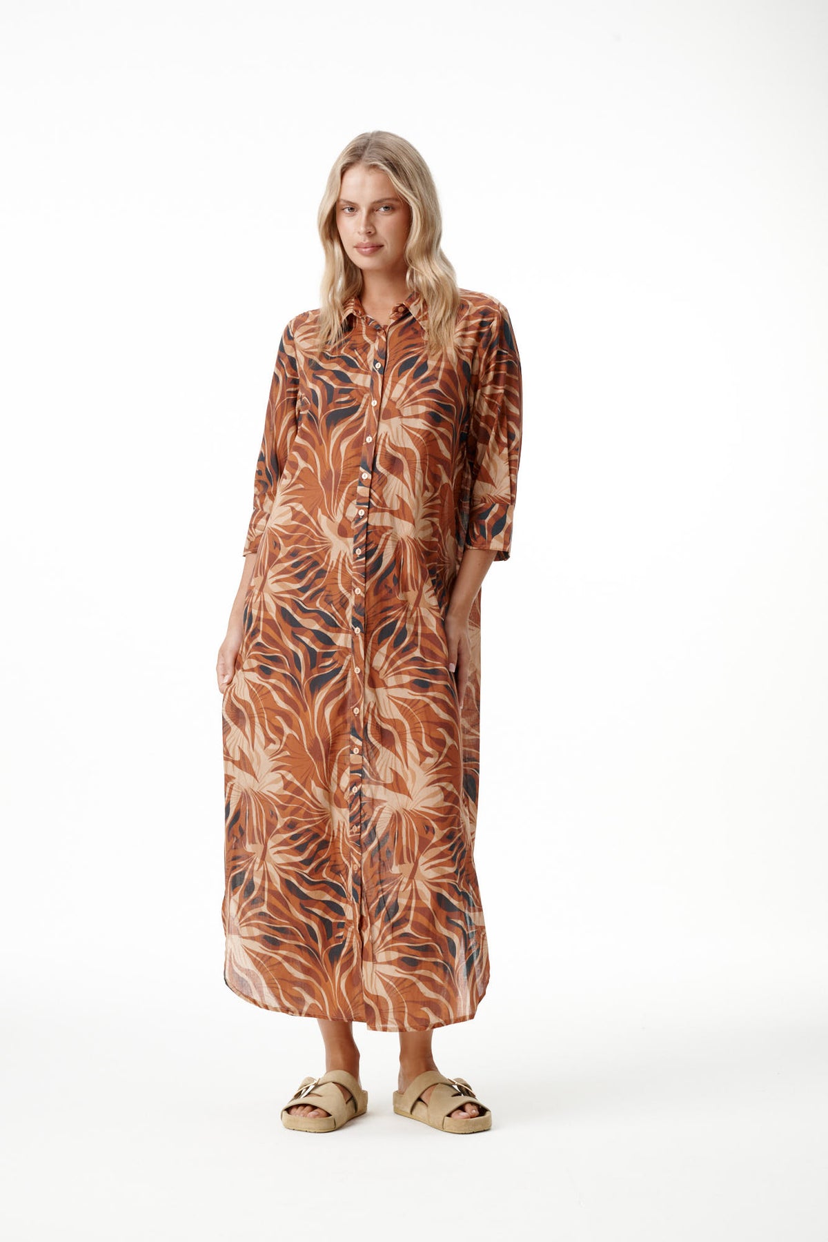 One Season Long Daisy-Tan Oasis-Cotton-Tan