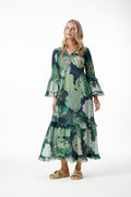 One Season Monstera Night Long Indi Dress