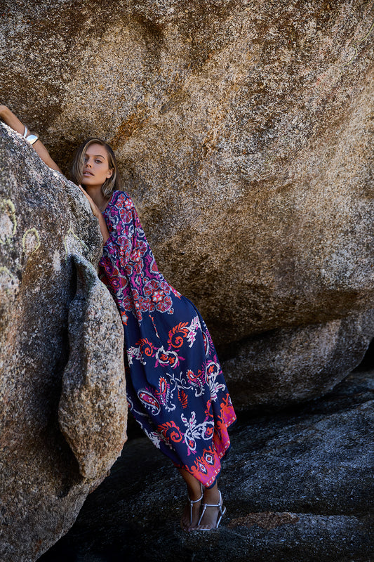 One Season Jackie Print-Isola-Sushi Voile-Navy/Pink