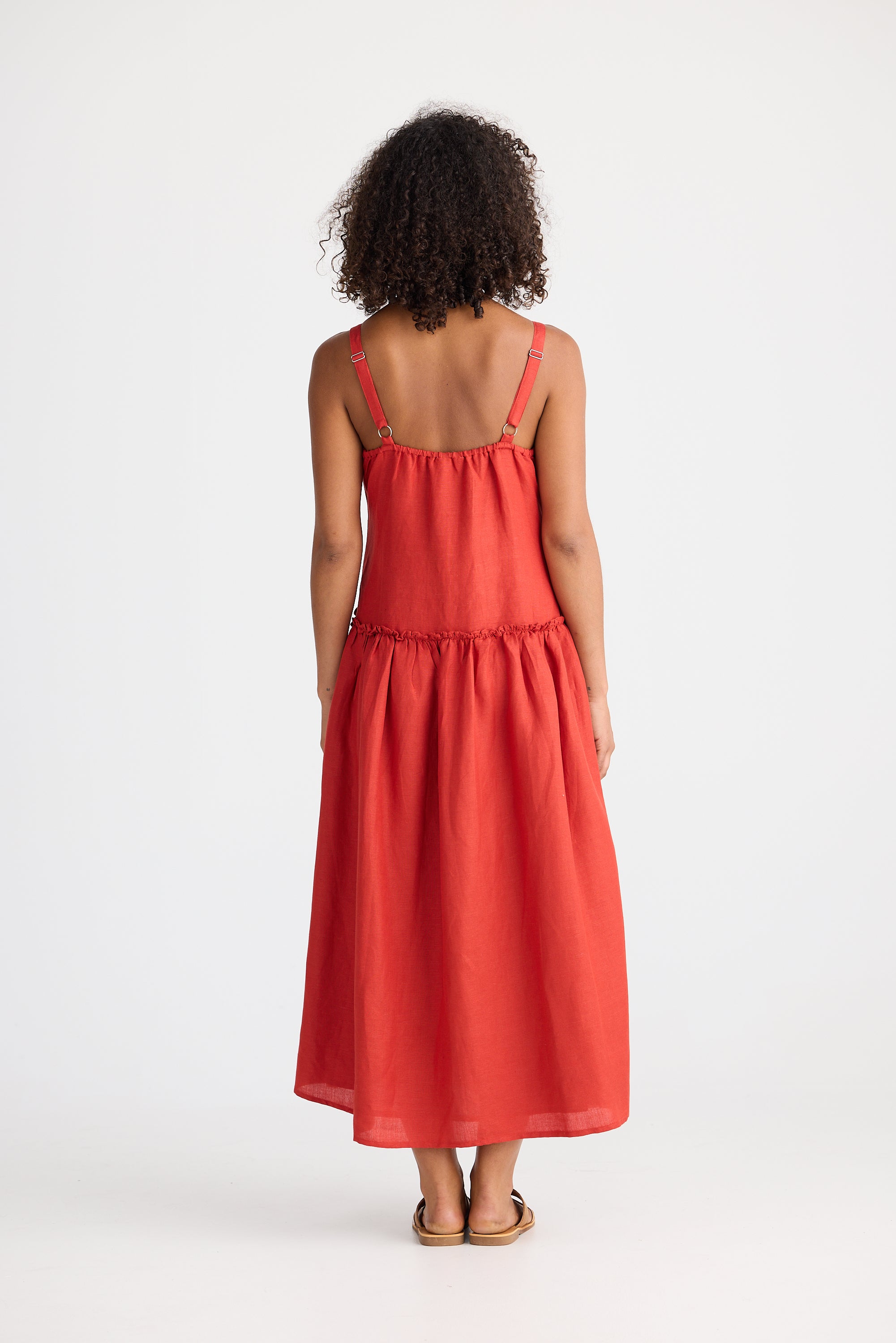 Shanty Limone  Dress - Cherry Linen Blend