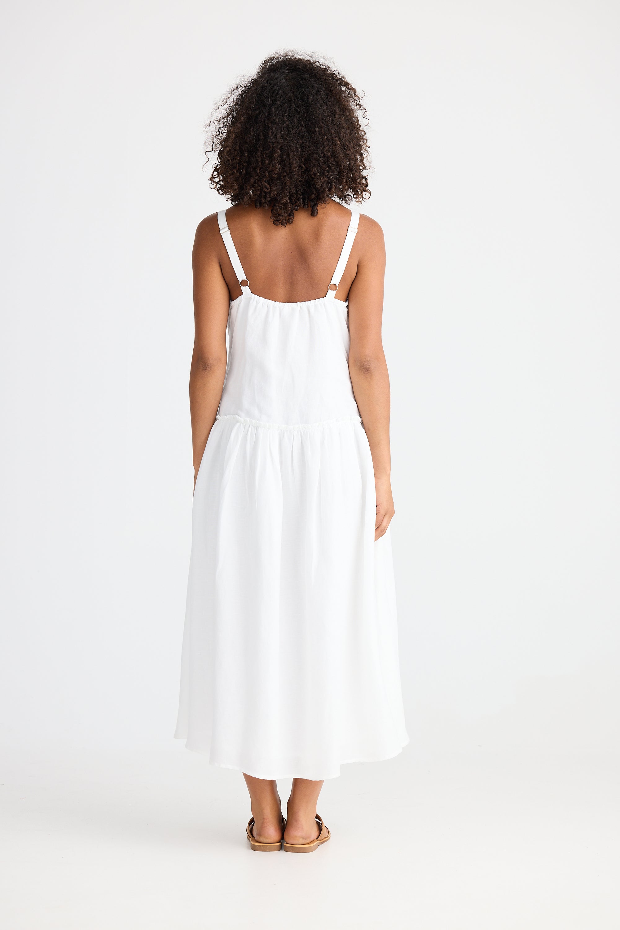 Shanty Limone Dress - White Linen Blend