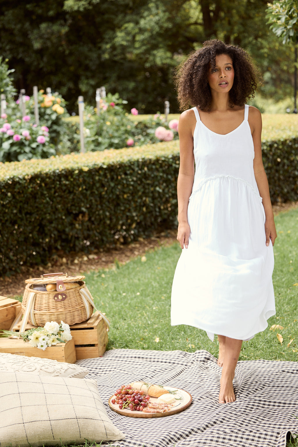 Shanty Limone Dress - White Linen Blend