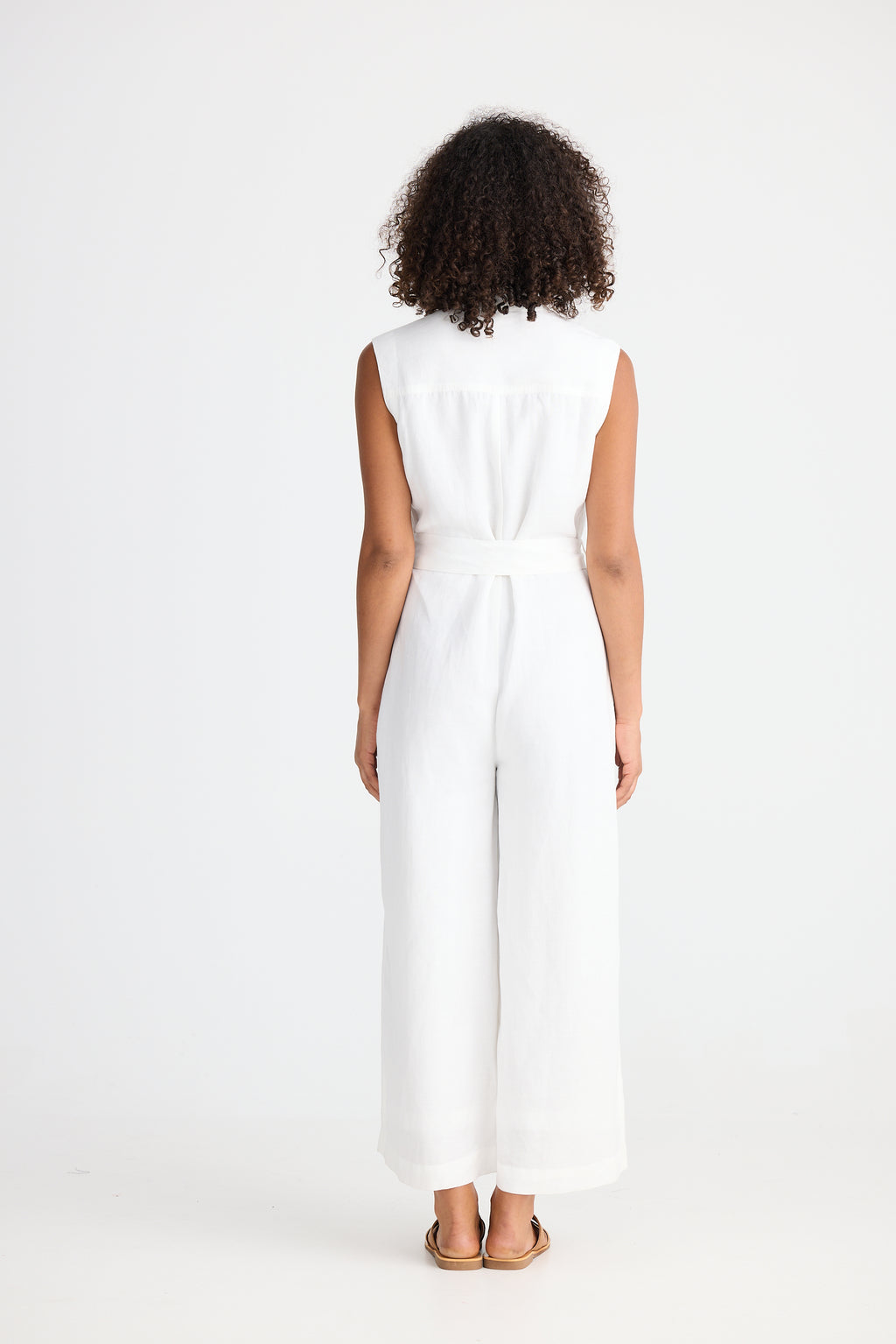 Shanty  Isola Jumpsuit - White Linen Blend