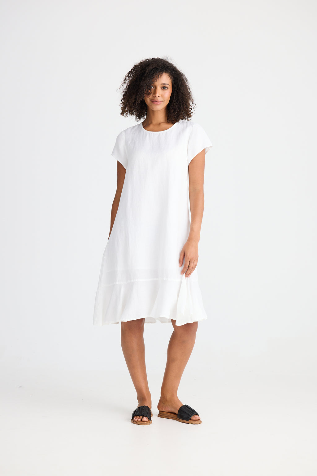 Shanty - Hepburn Dress - White  Linen  Blend