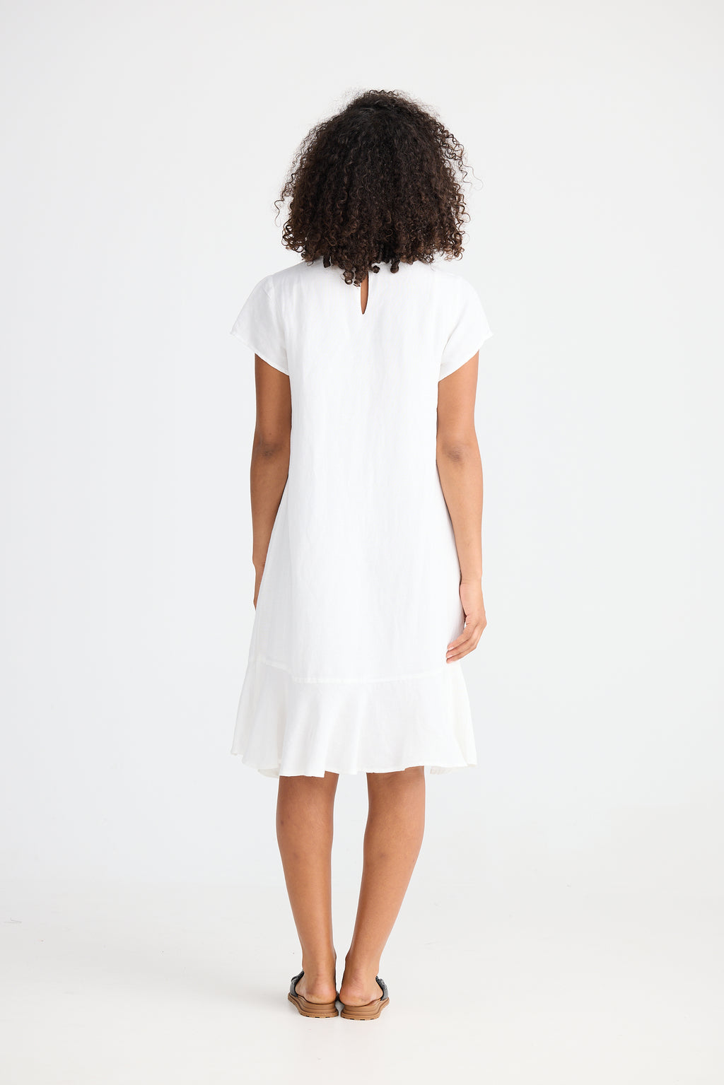 Shanty - Hepburn Dress - White  Linen  Blend
