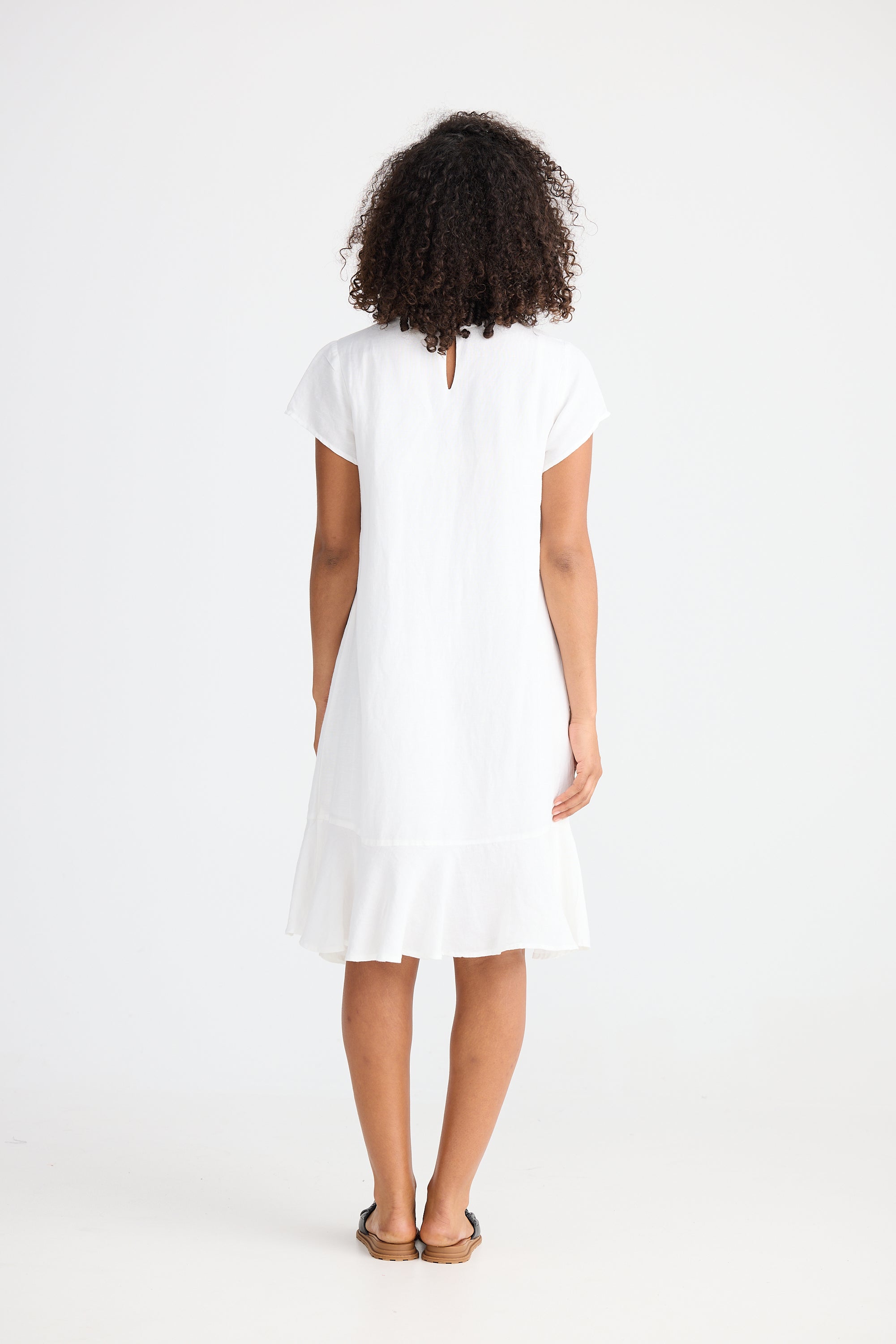 Shanty - Hepburn Dress - White  Linen  Blend