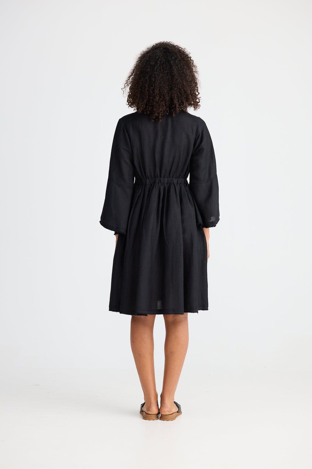Shanty Sadie Dress - Black Linen Blend