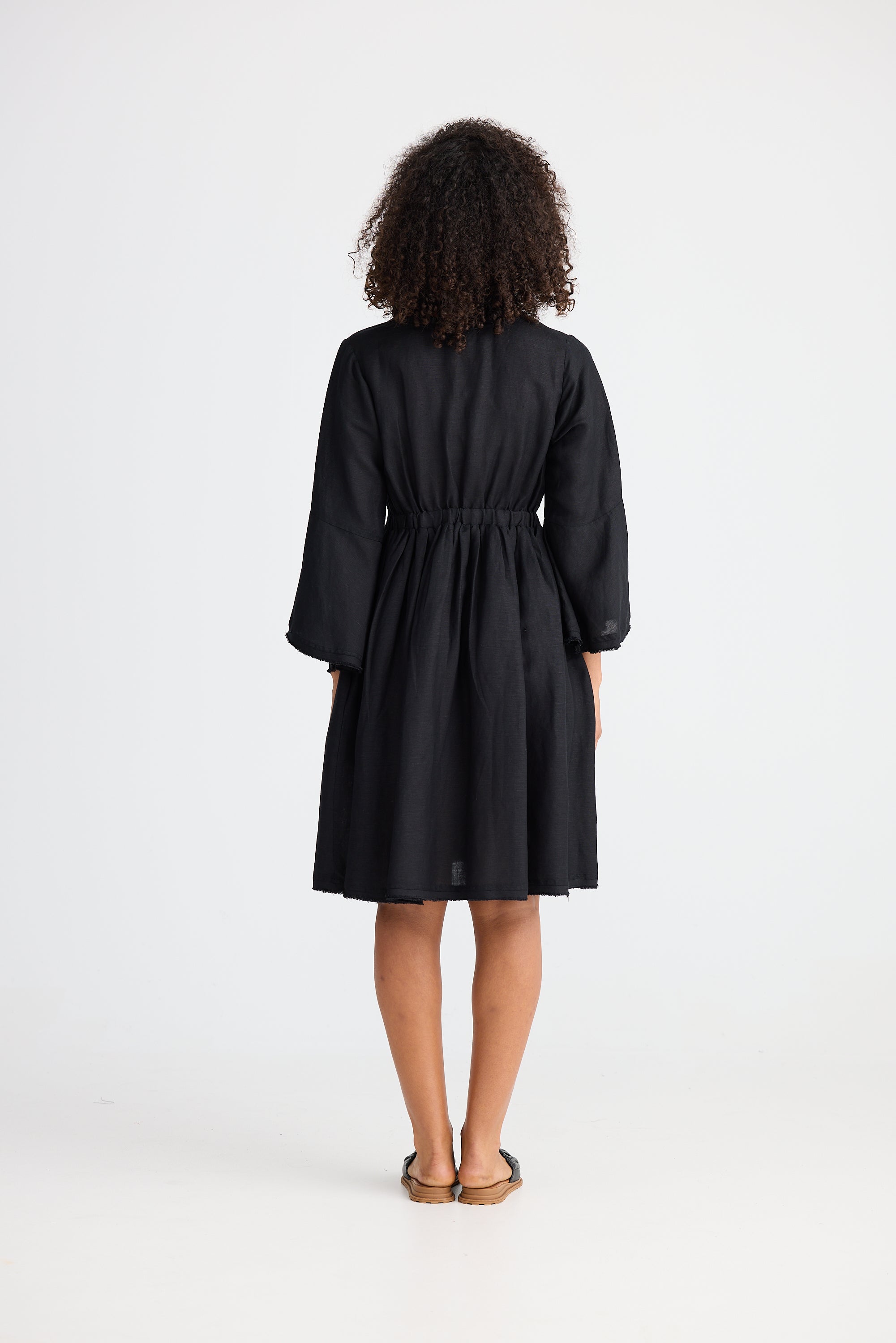 Shanty Sadie Dress - Black Linen Blend