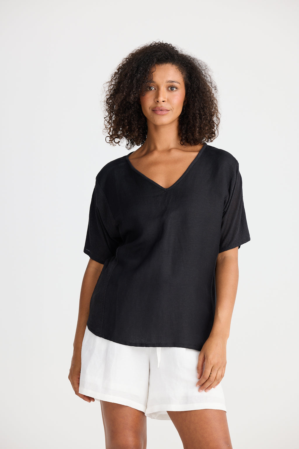 Shanty Livorno Top - Black Linen Blend