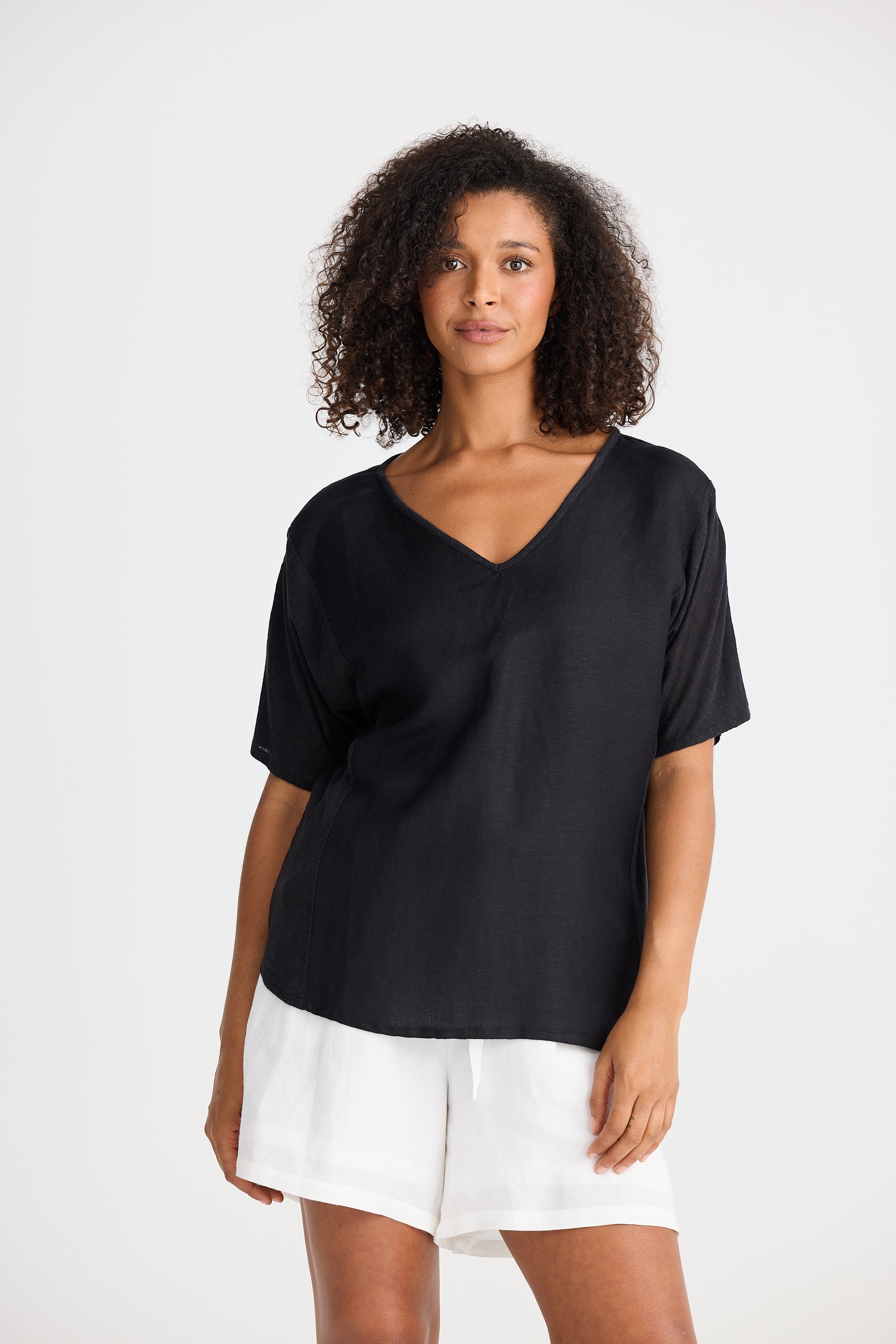 Shanty Livorno Top - Black Linen Blend